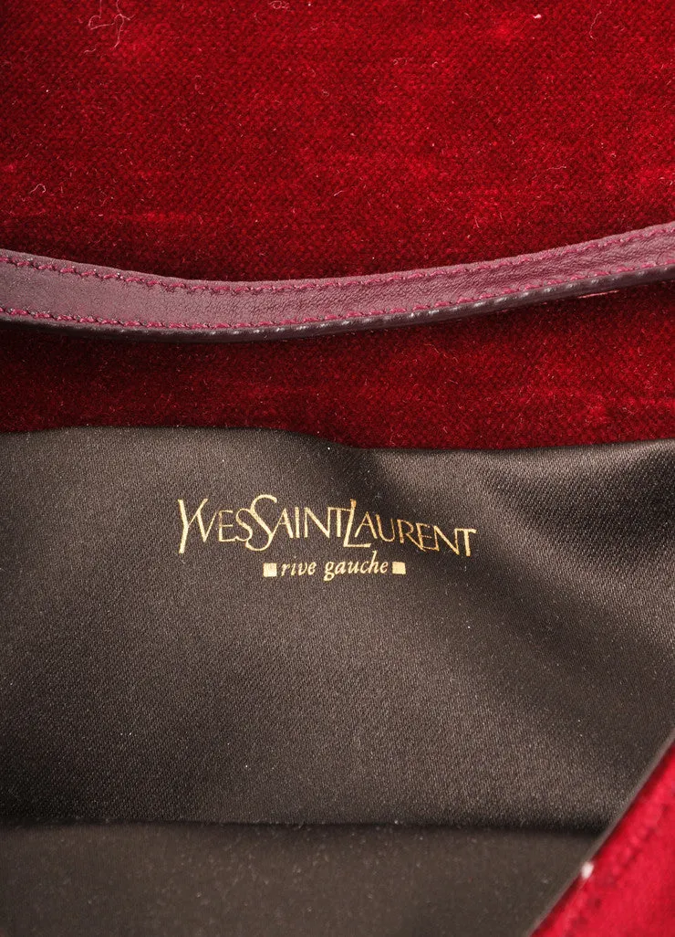 Maroon and Gold Embellished Velvet Clutch With Shoulder Strap