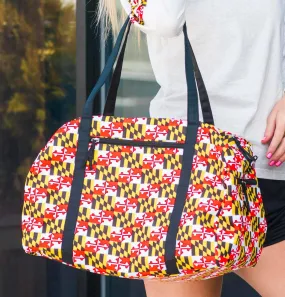 Maryland Full Flag Pattern with Black Straps / Duffel Bag