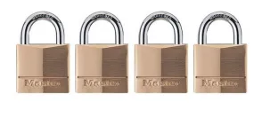 Master Lock 140Q Solid Brass Padlock 1/4" Dia, 7/8" H x 13/16" W, Black, CD/4