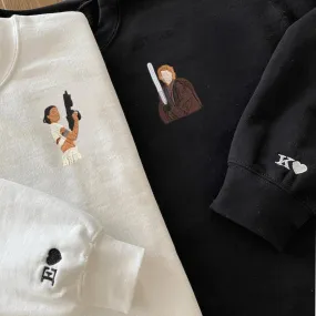 Matching Couple Hoodies - Anakin x Padme Custom Embroidered Sweatshirts For Couples