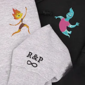 Matching Couple Hoodies -  Cute Ember x Wade Custom Embroidered Sweatshirts For Couples