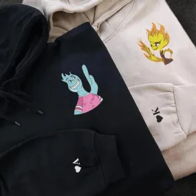 Matching Couple Hoodies -  Ember x Wade Custom Embroidered Sweatshirts For Couples
