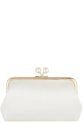 Maud Pearl Clutch - Chalk