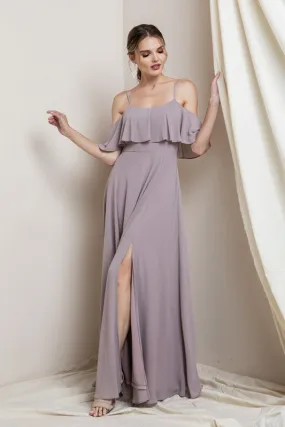 Mauve Blouson-style Class Bridesmaid Dress