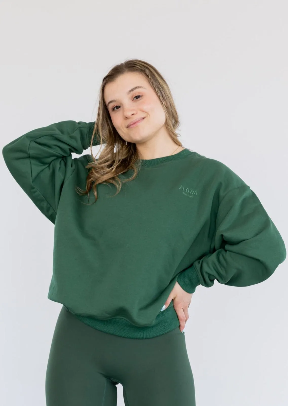 Maya Oversized Crewneck Evergreen