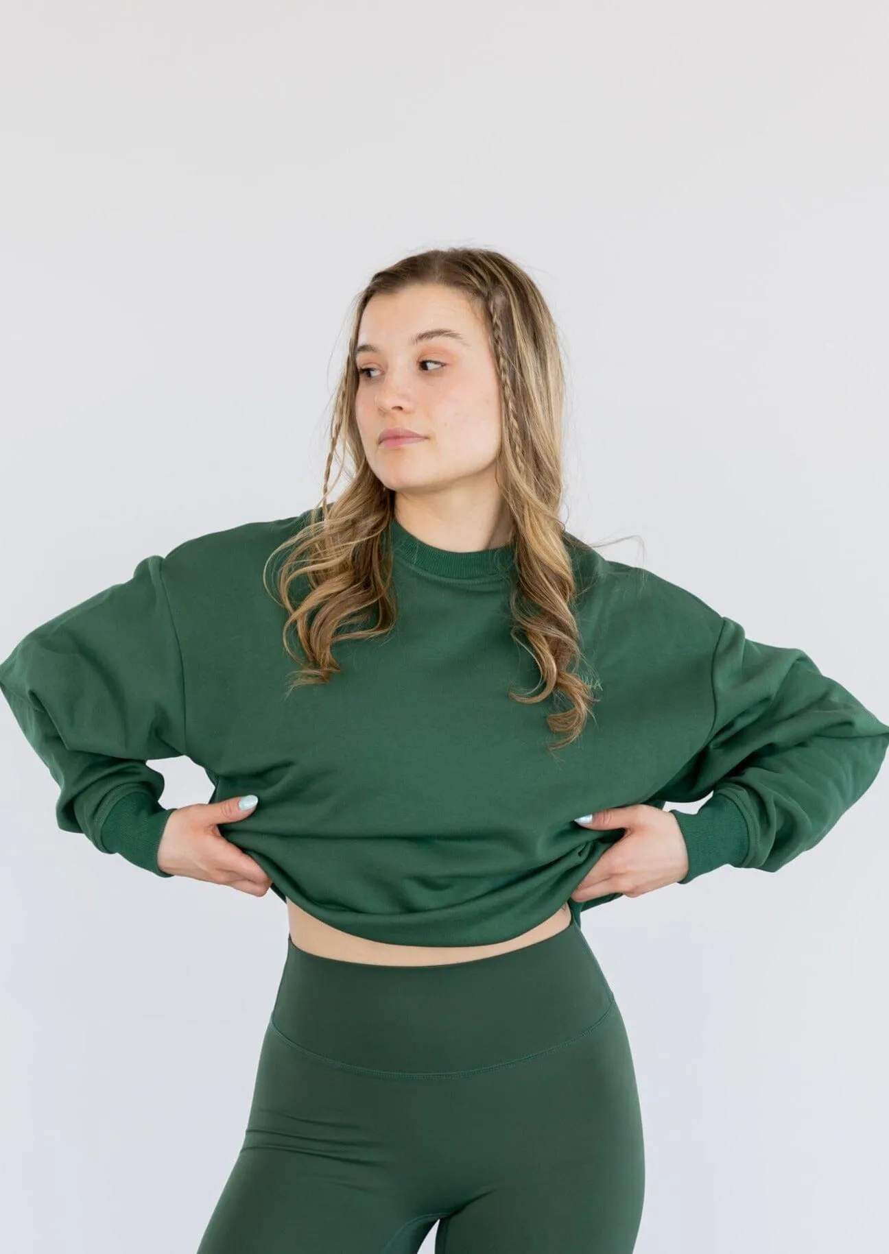 Maya Oversized Crewneck Evergreen