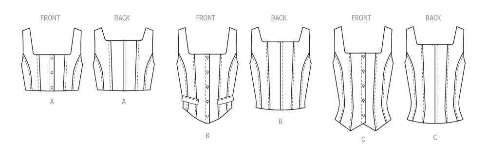 McCall's Sewing Pattern 8478 Misses' Corset Tops