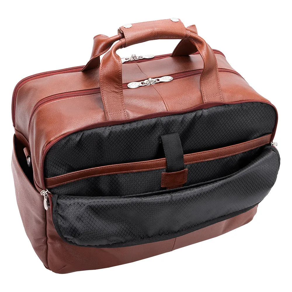 McKlein 22" Leather Triple Compartment Carry-All Laptop Duffel