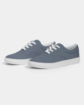 Medium Dark Blue Men's Canvas Sneakers | Men's | Medium Dark Pale Pastel Blue | C30M15Y0K60