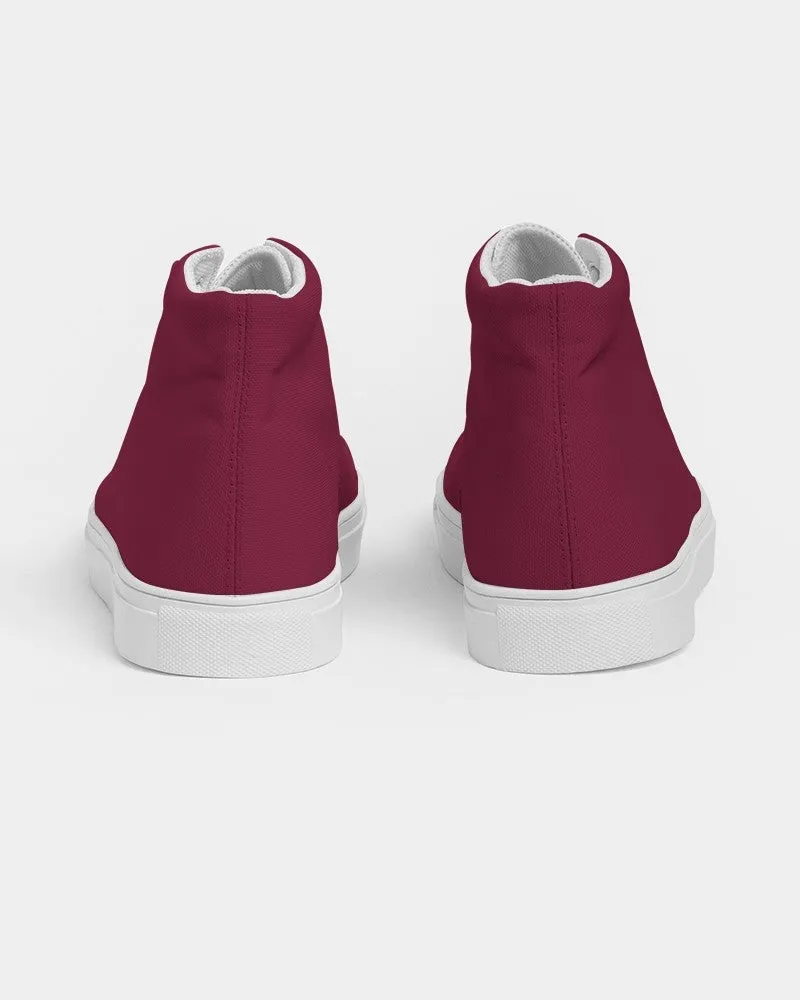 Medium Dark Pink Men's High-top Canvas Sneakers | Men's | Medium Dark Pure Pink | C0M100Y50K60