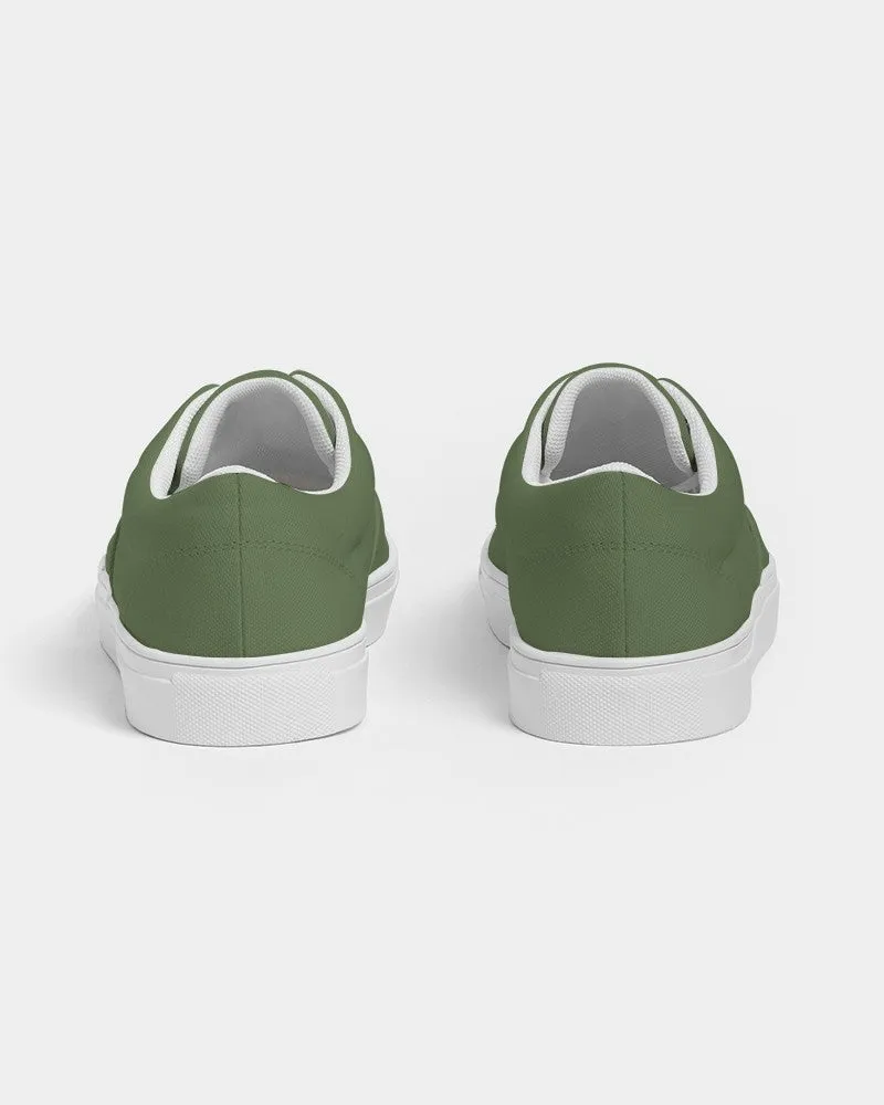 Medium Dark Warm Green Men's Canvas Sneakers | Men's | Medium Dark Pastel Warm Green | C30M0Y60K60