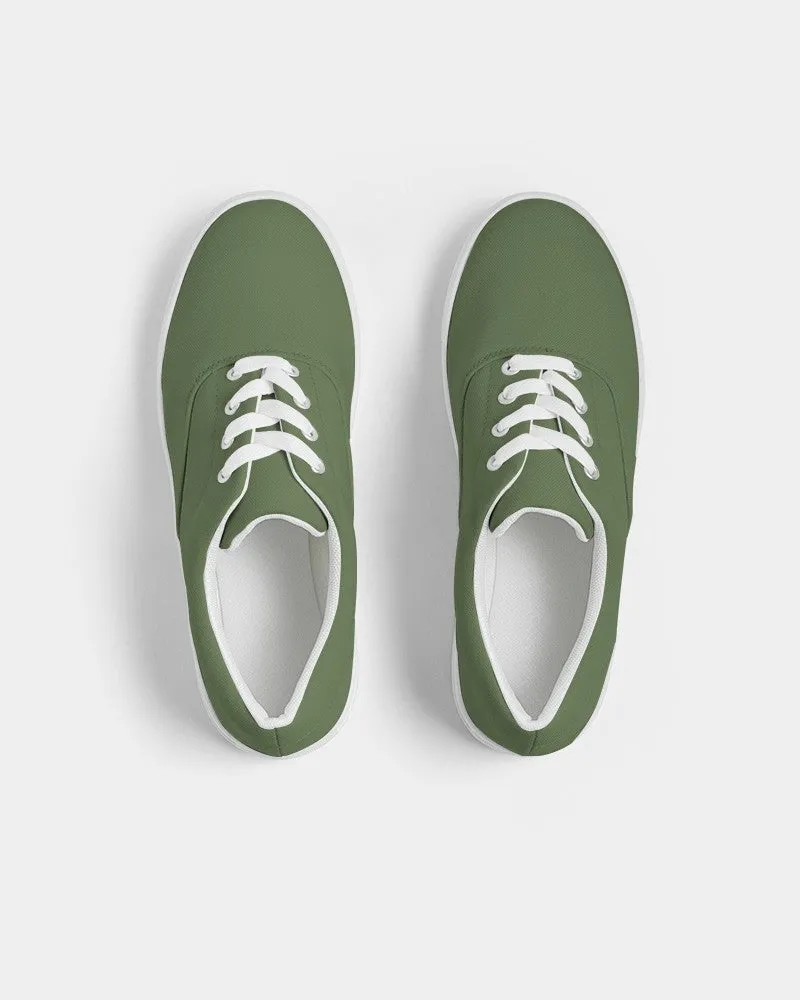 Medium Dark Warm Green Men's Canvas Sneakers | Men's | Medium Dark Pastel Warm Green | C30M0Y60K60