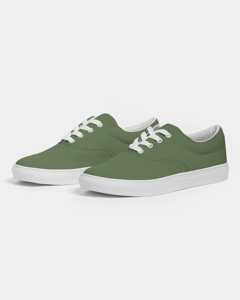 Medium Dark Warm Green Men's Canvas Sneakers | Men's | Medium Dark Pastel Warm Green | C30M0Y60K60