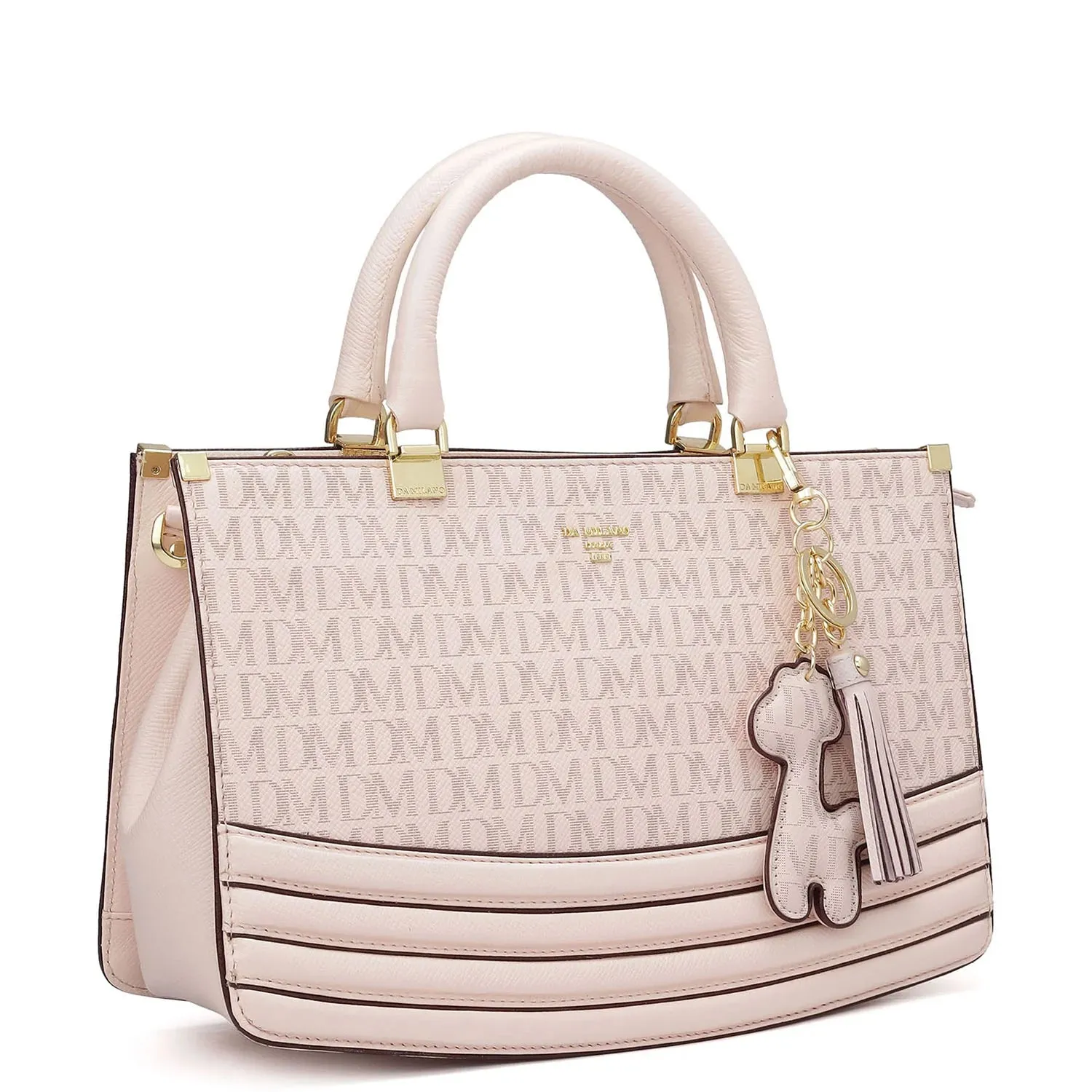 Medium Monogram Franzy Leather Satchel - Blush