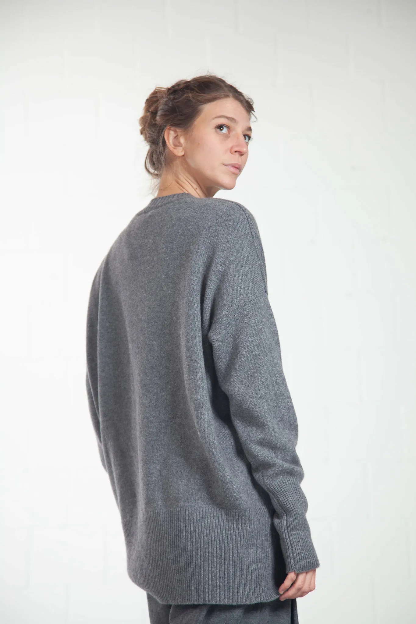 Melange Grey Cashmere Sweater