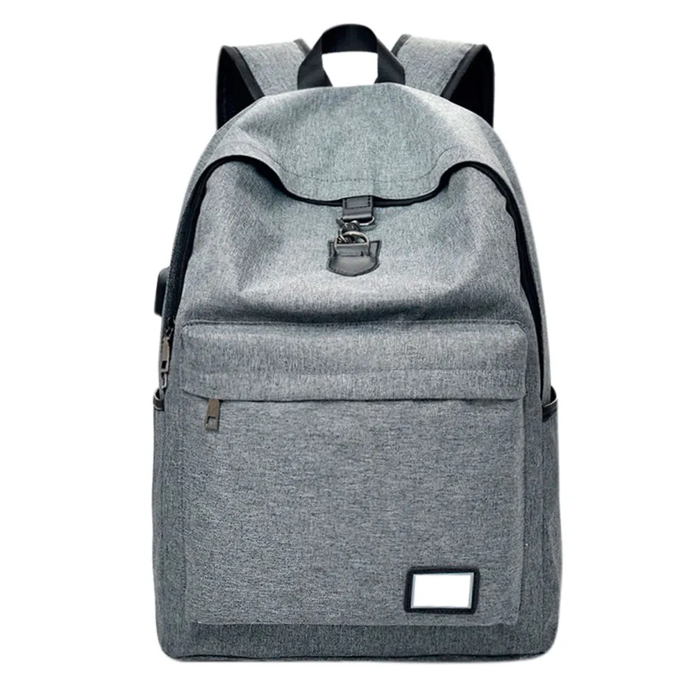 Men Canvas Backpacks External USB Charge Backpack Laptop Backpack Unisex School Bags for teens Mochila Escolar