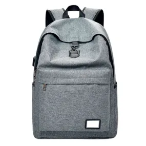 Men Canvas Backpacks External USB Charge Backpack Laptop Backpack Unisex School Bags for teens Mochila Escolar