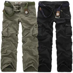 Men Cargo Pants High Quality Casual Long Trousers Loose Multi Pocket Camouflage Military Pants Men's street Joggers Plus Size 44