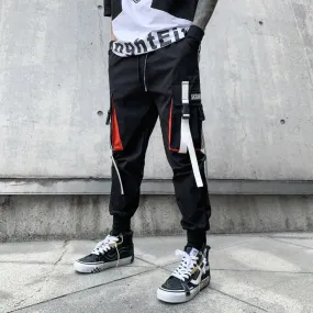 Men Classic Teachwear HipHop Japanese Style HipHop Cargo Pant  Double Multi Pocket Elastic Waist Cargo Pant