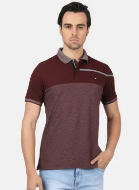 Men Maroon Plain T-Shirts