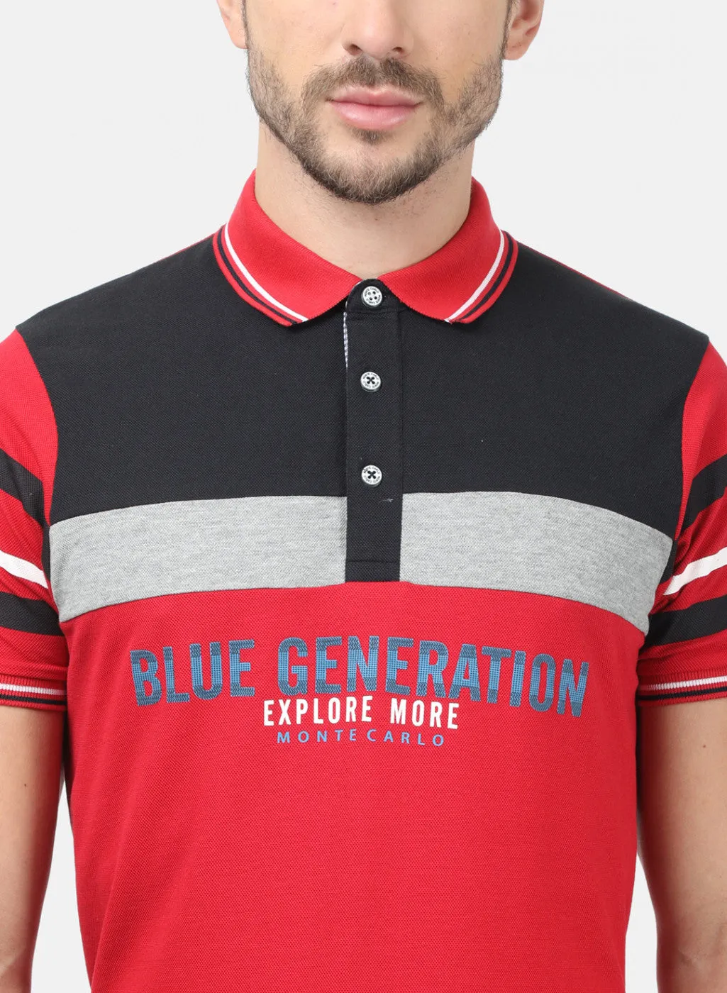 Men Red Plain T-Shirts