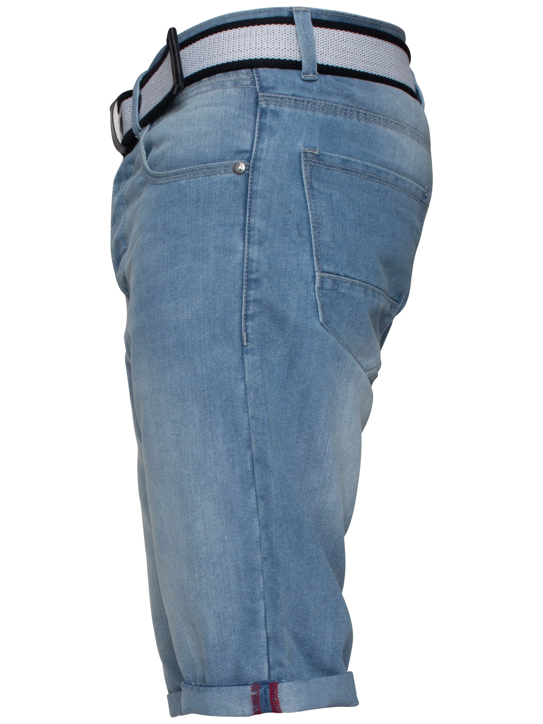 Mens APT Dark Blue Slim Fit Denim Shorts | APT Designer Menswear
