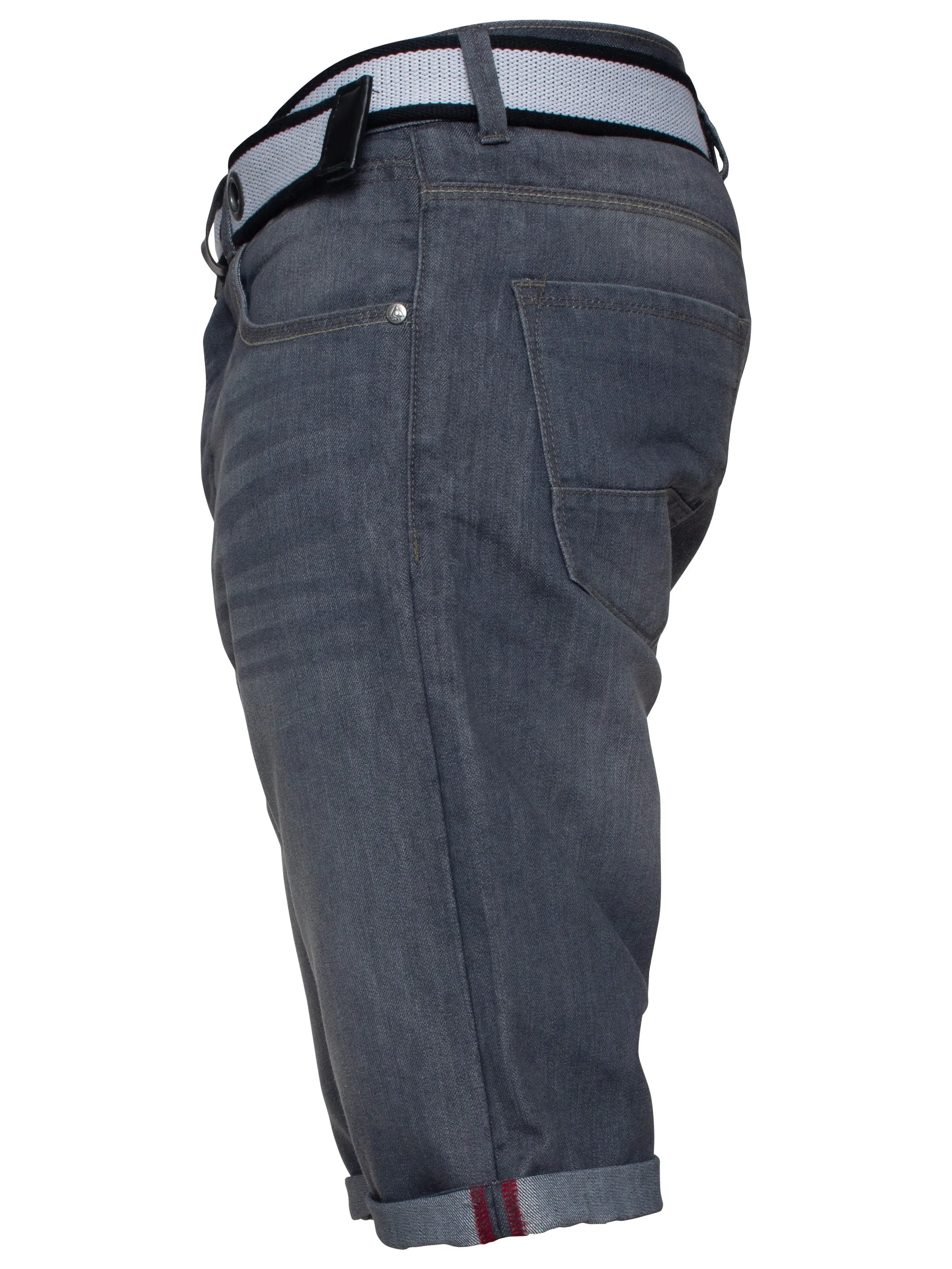 Mens APT Dark Blue Slim Fit Denim Shorts | APT Designer Menswear