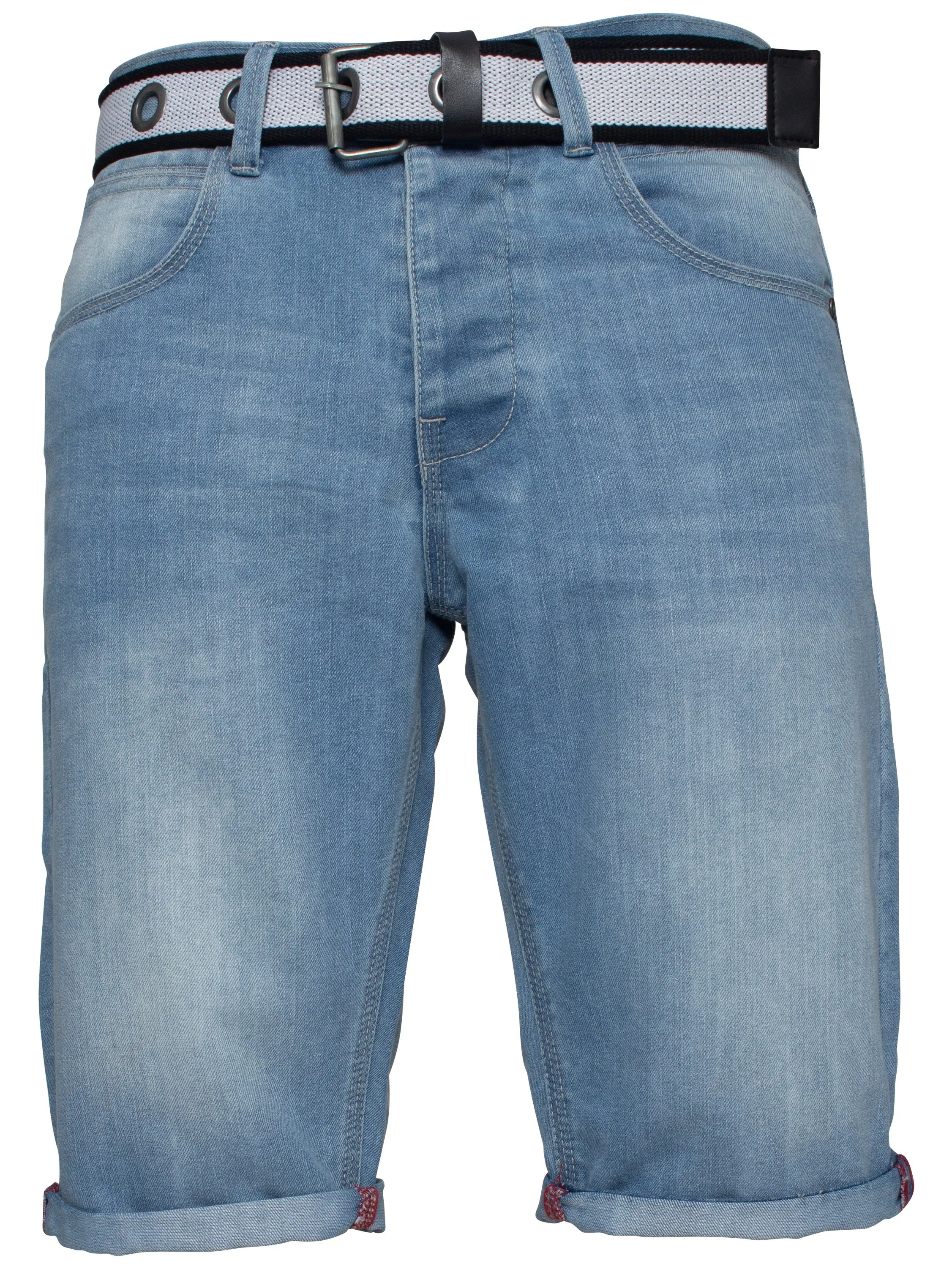 Mens APT Dark Blue Slim Fit Denim Shorts | APT Designer Menswear
