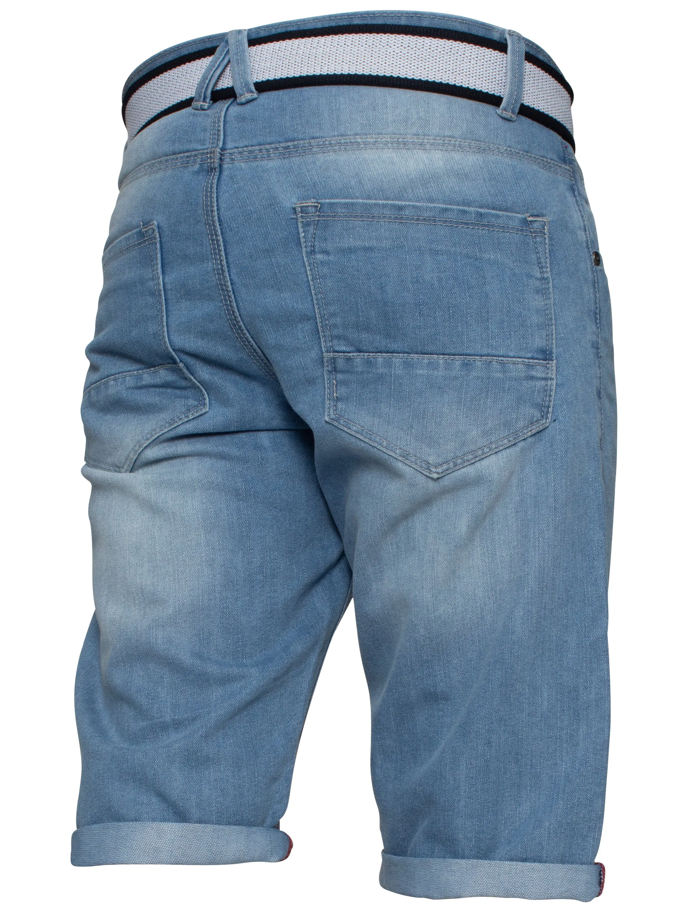Mens APT Dark Blue Slim Fit Denim Shorts | APT Designer Menswear