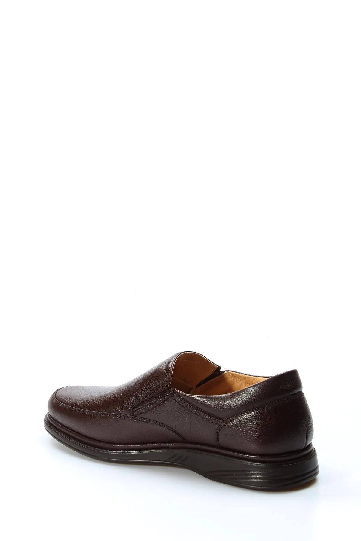 Men's Brown Leather Slip-On Loafers with Cushioned Sole - Wessi