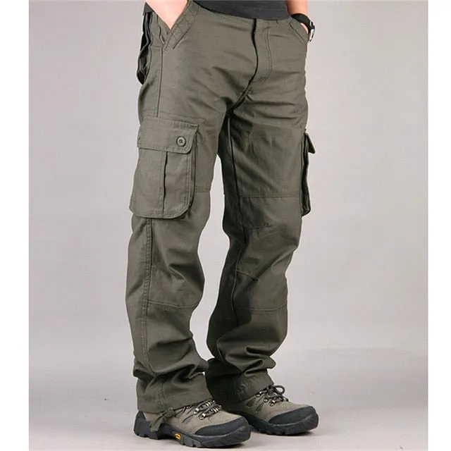 Men's Cargo Pants Mens Casual Multi Pockets Military Large size 44 Tactical Pants Men Outwear Army Straight slacks Long Trousers