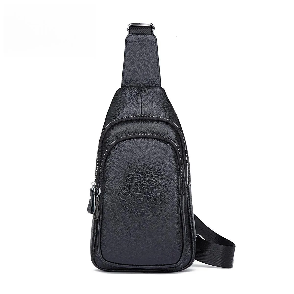 Men's Chest Pack Crossbody Bag Luxury Design Durable Genuine Leather Handbag Chest Bag