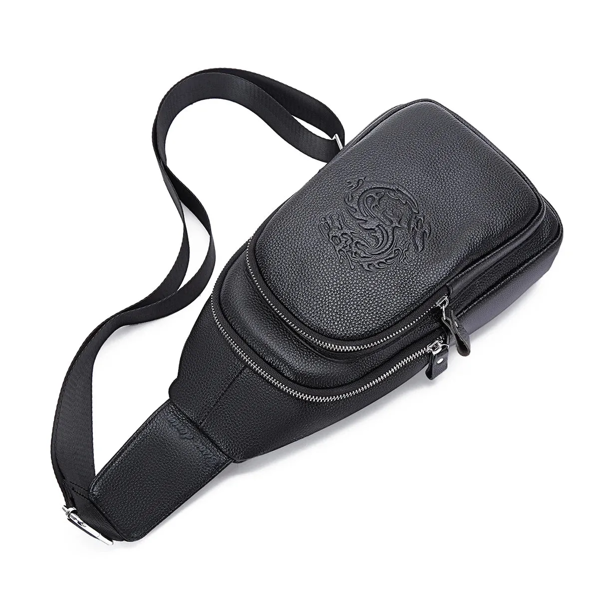 Men's Chest Pack Crossbody Bag Luxury Design Durable Genuine Leather Handbag Chest Bag