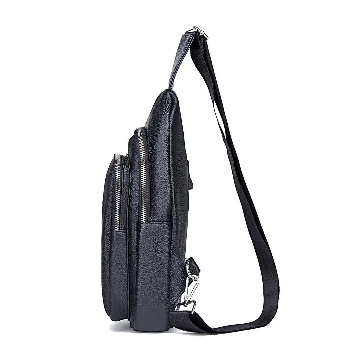 Men's Chest Pack Crossbody Bag Luxury Design Durable Genuine Leather Handbag Chest Bag