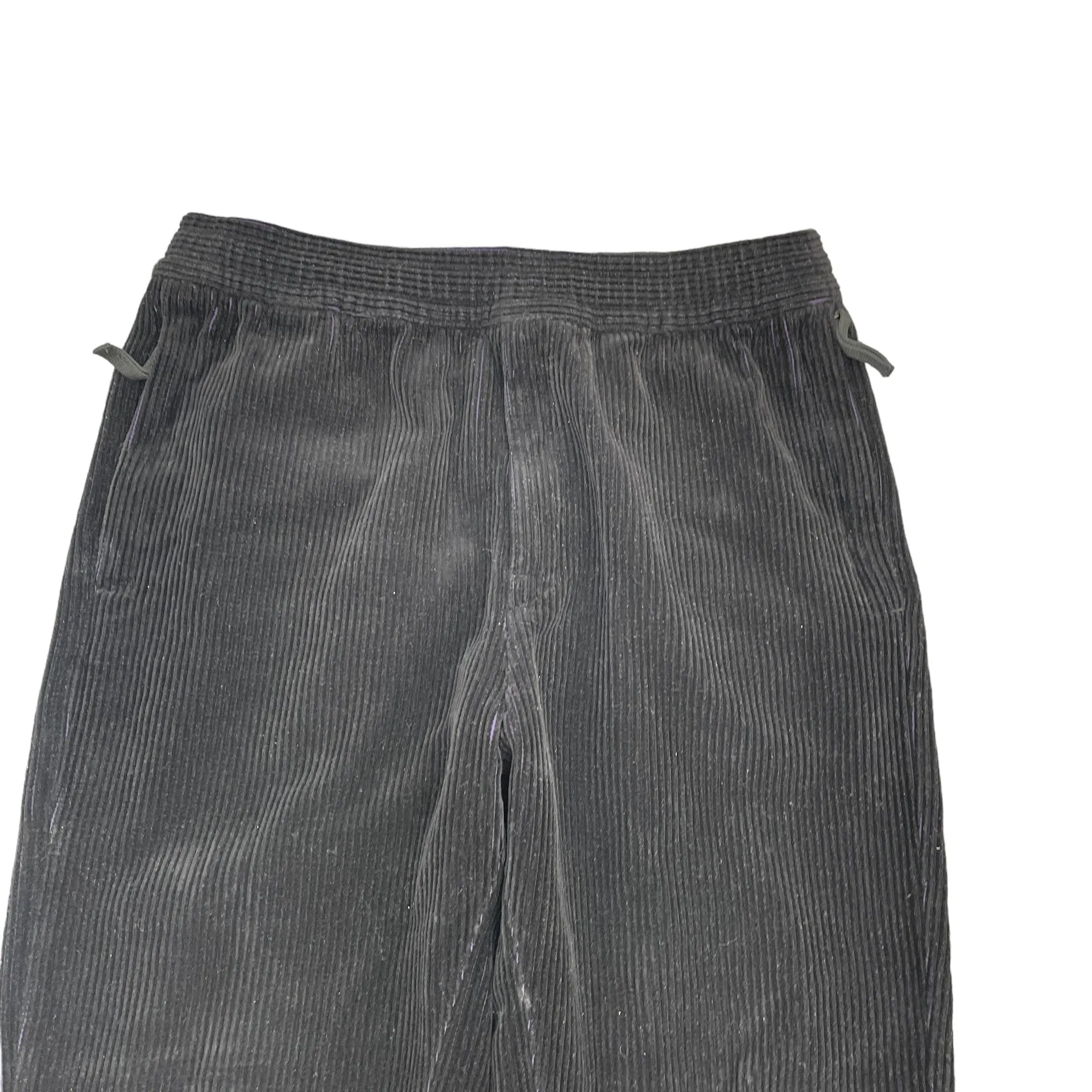 Men's Corduroy Embroidered Logo Cargos Black Size S