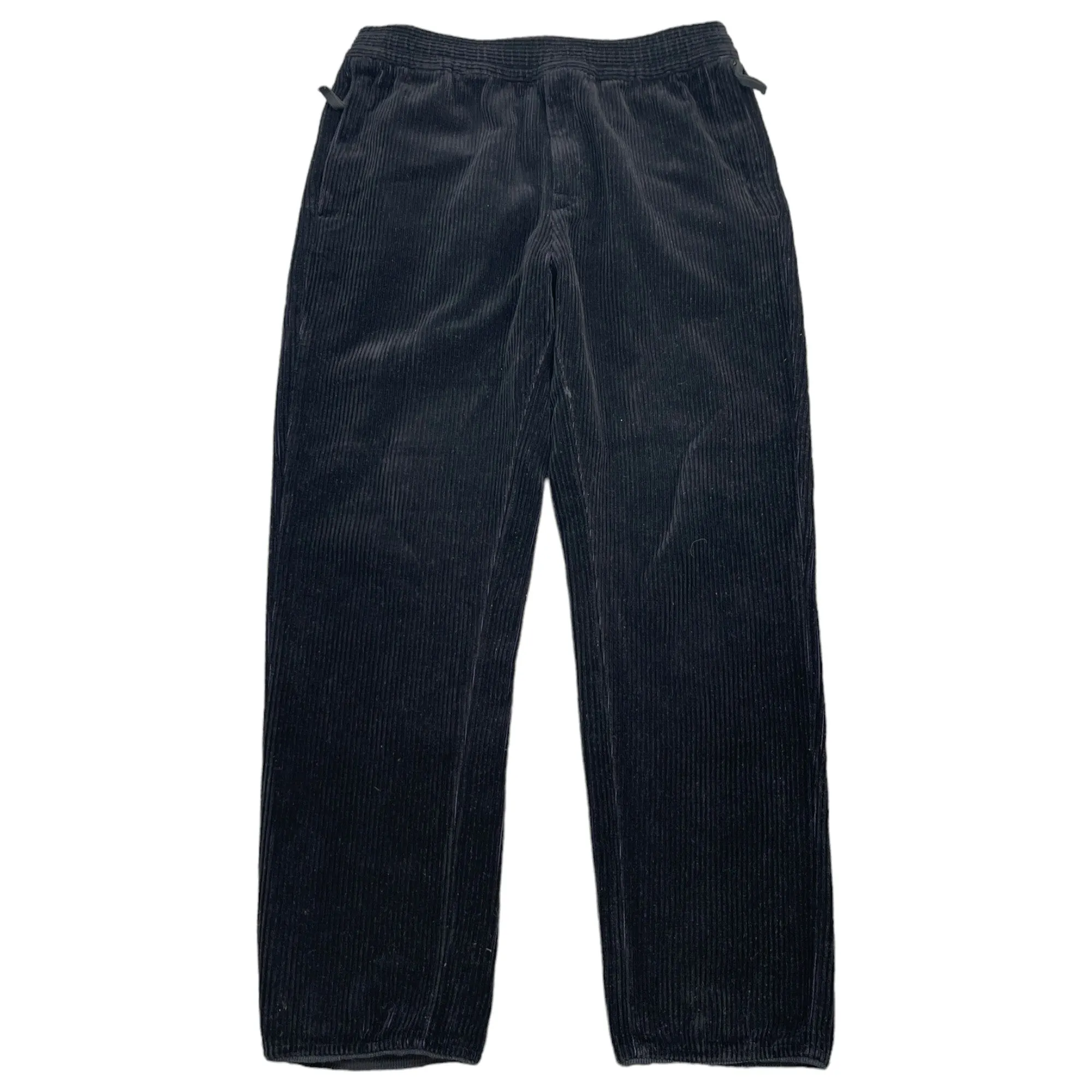 Men's Corduroy Embroidered Logo Cargos Black Size S