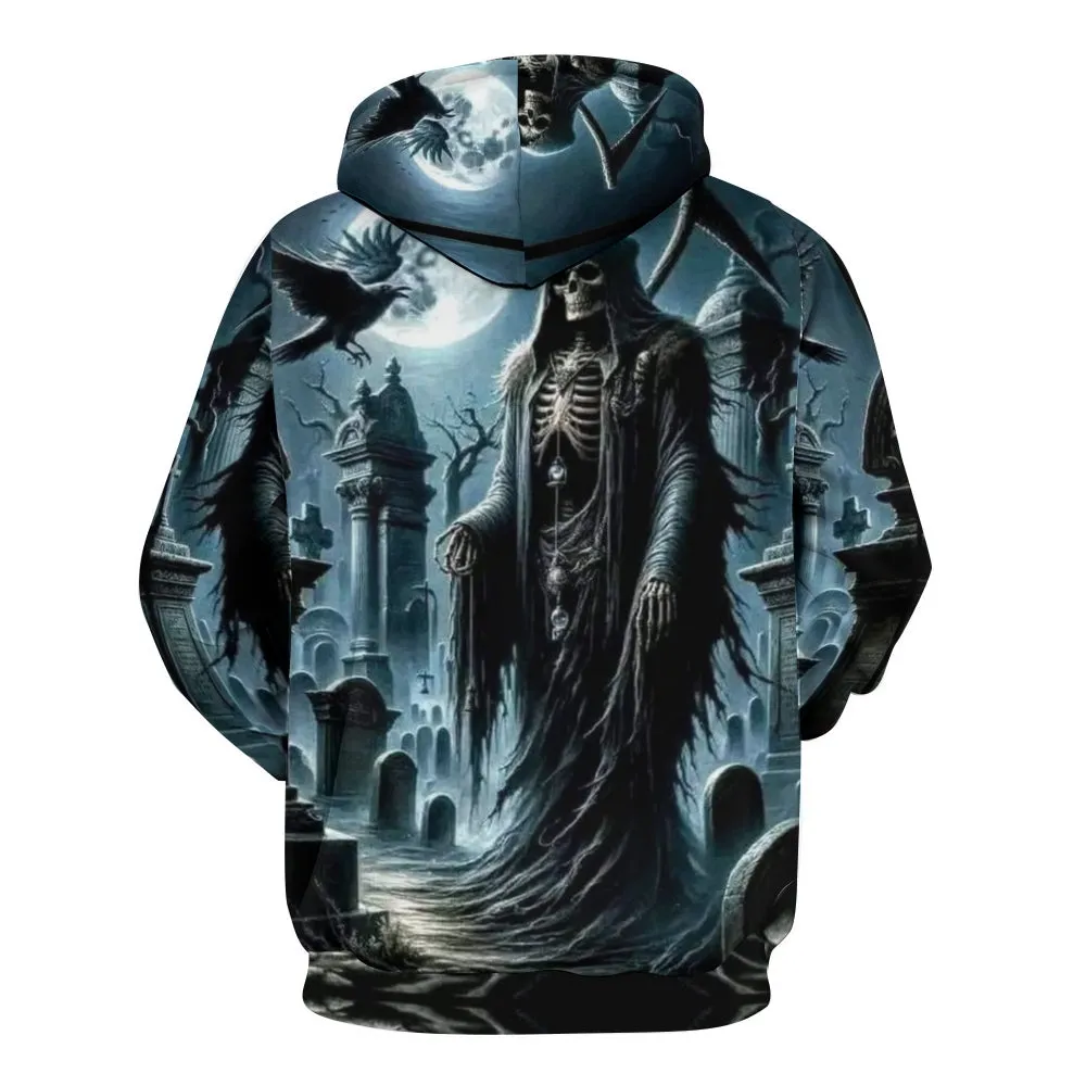 Mens Halloween Reaper Skull 3D Print Hoodies