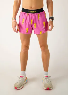 Men's Hot Pink Bolts 4" Half Split Shorts