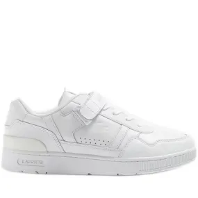 Men's Lacoste T-Clip Velcro Leather Sneakers - White/ White