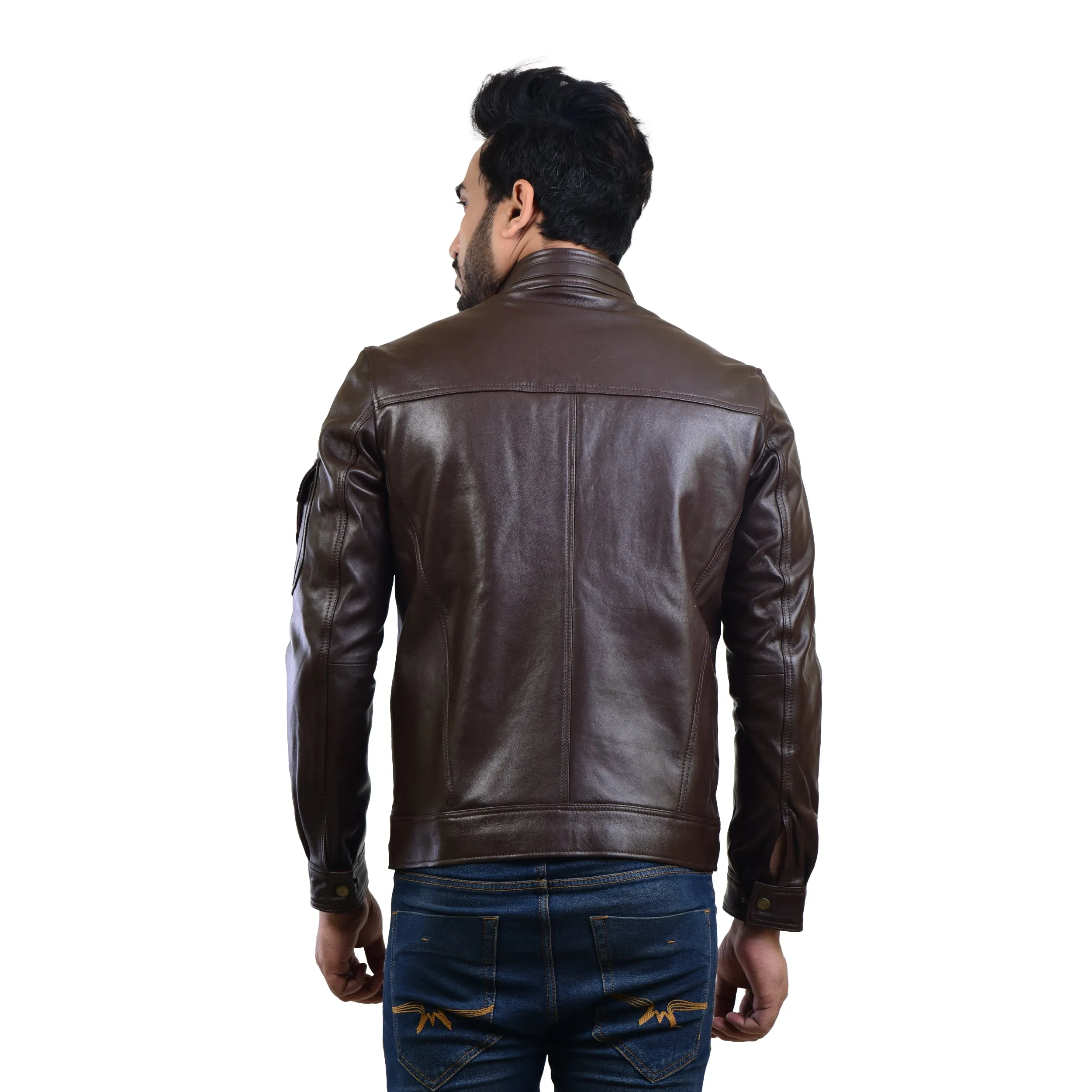 MENS LEATHER JACKET 410141(BLACK)