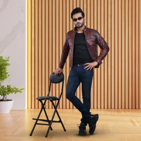 MENS LEATHER JACKET 410142(2 TONE)