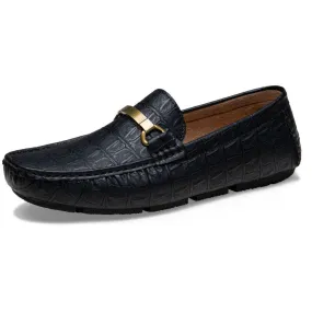 Men's Loafers Crocodile Printed Casual Shoes | JOUSEN