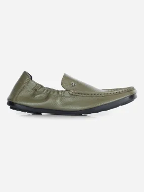 Men's Olive Elastic Collered Snug Fit Slip On (ID3057)