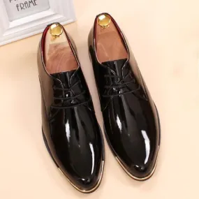 Men's Patent Leather Lace Up Dress Shoes