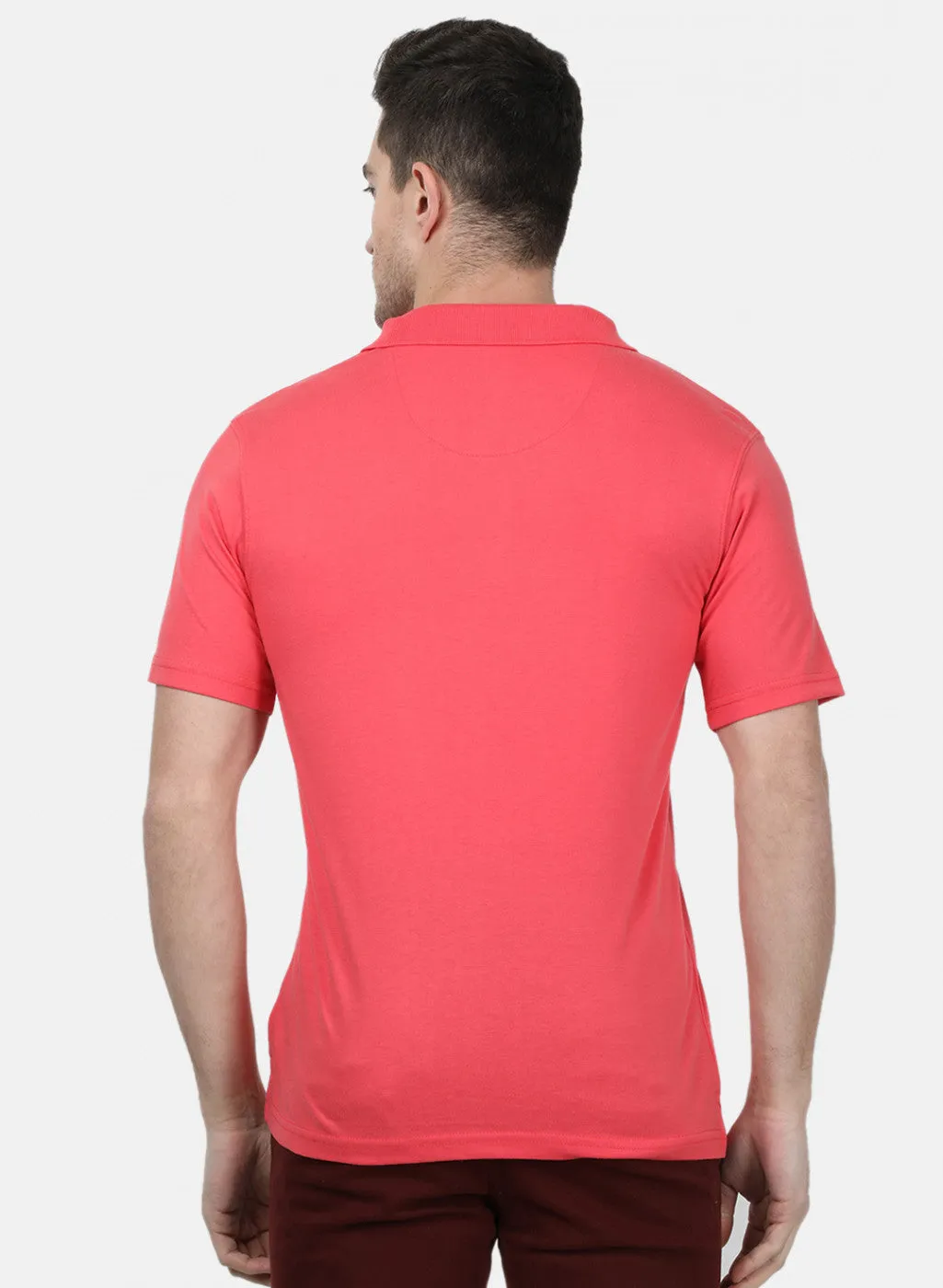 Mens Peach Plain T-Shirts