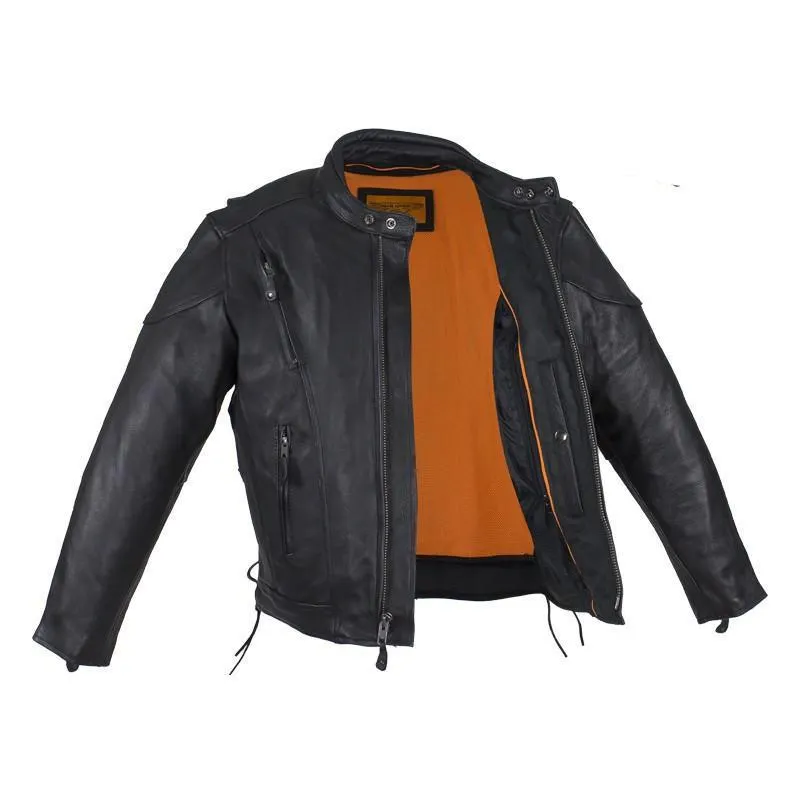 Mens Racer Jacket With Neck Warmer,MJ711-01-DL