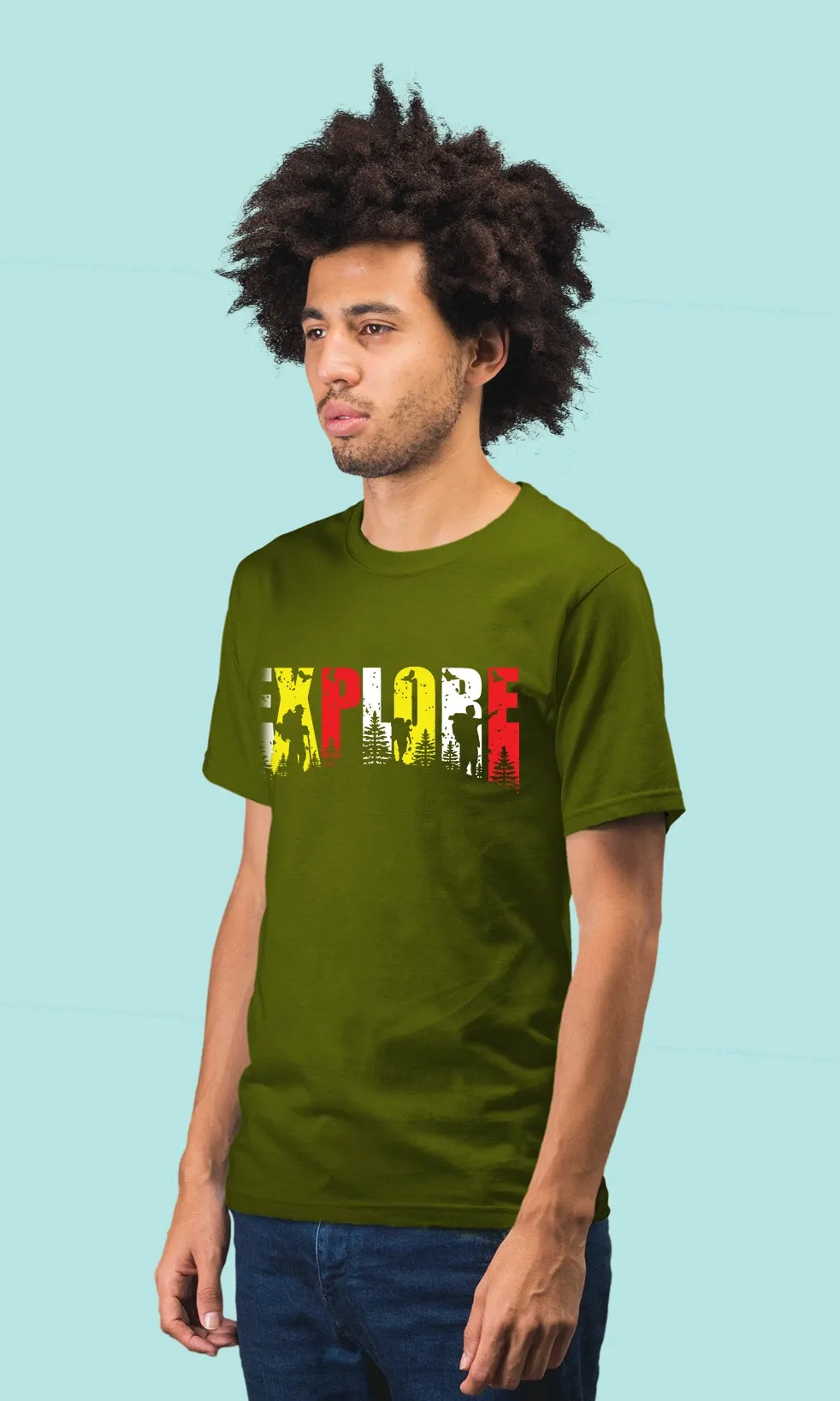 Men's Regular Fit Halfsleeves T-shirts - Explore