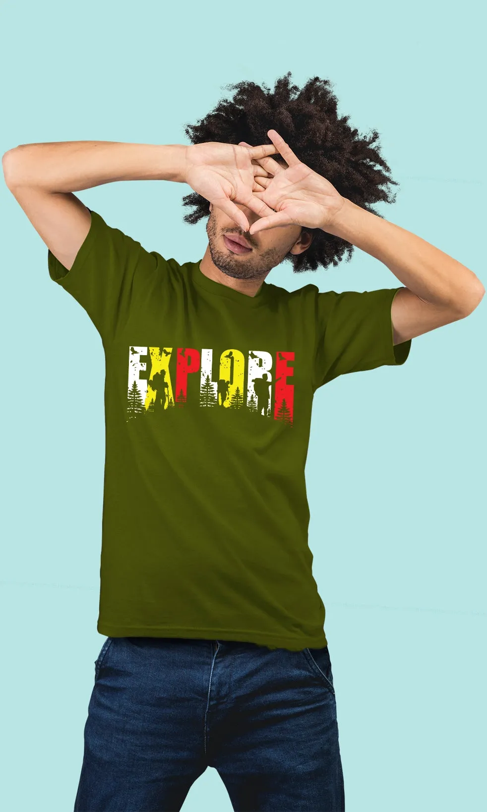 Men's Regular Fit Halfsleeves T-shirts - Explore