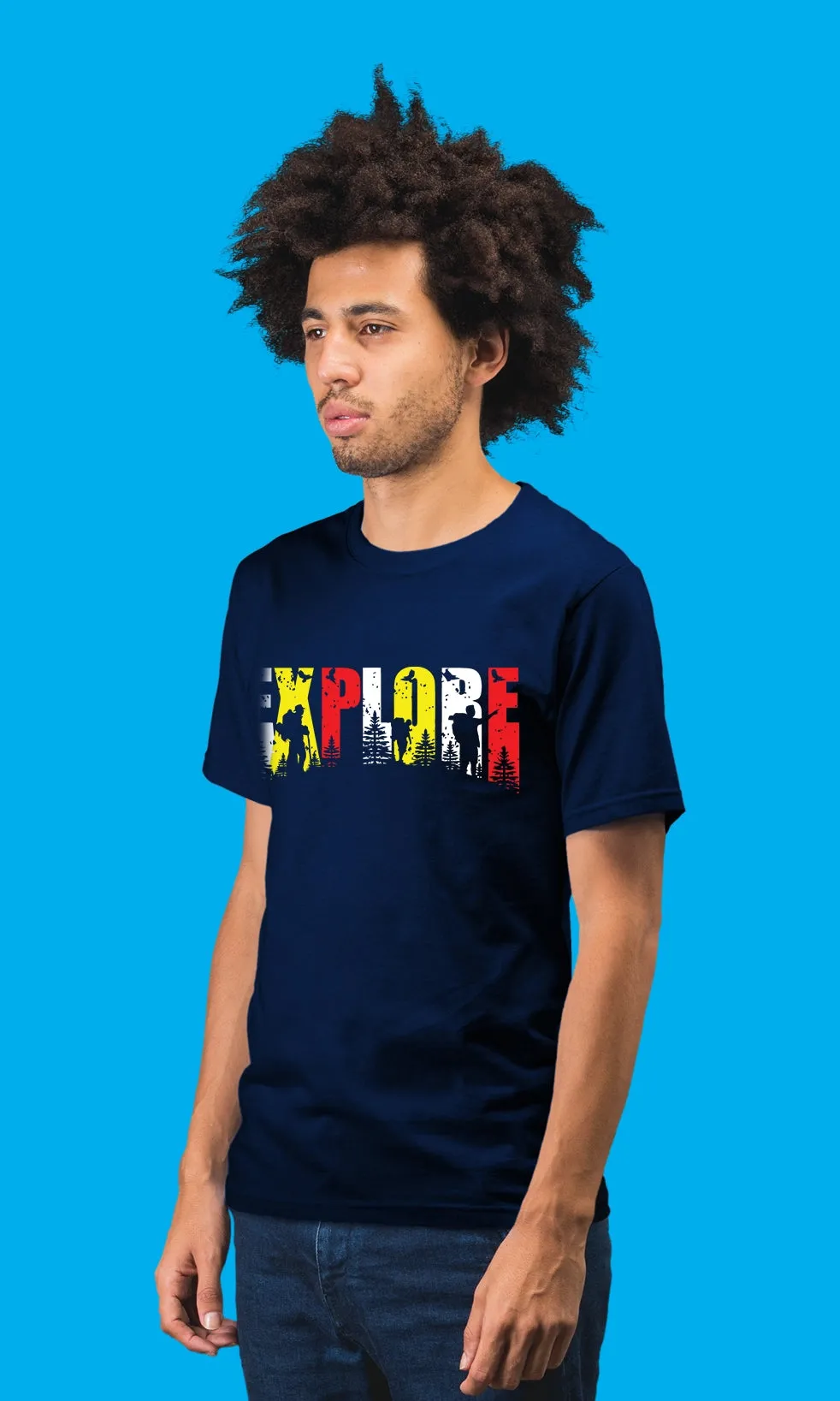 Men's Regular Fit Halfsleeves T-shirts - Explore