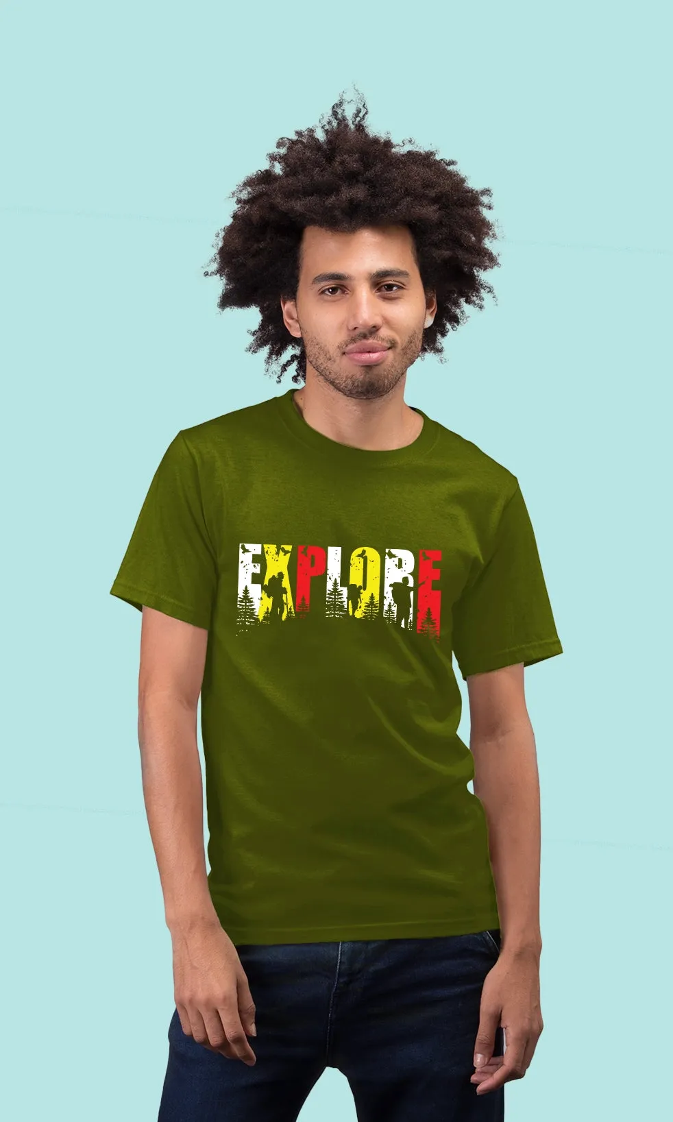 Men's Regular Fit Halfsleeves T-shirts - Explore
